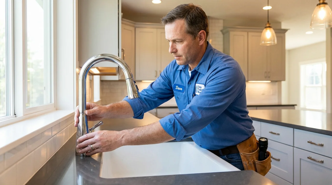 Kitchen faucet installation by Johns Plumbing LLC in Lyndon